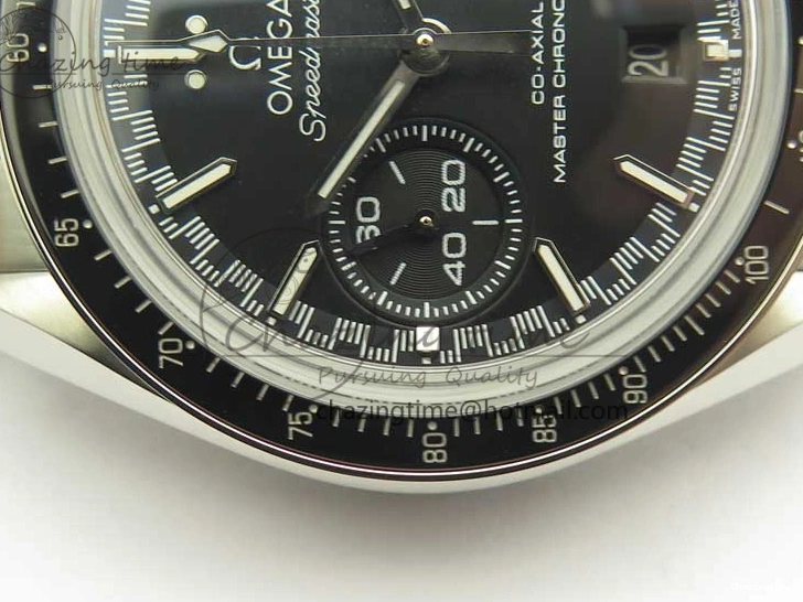 1219 WellDesigned Speedmaster Moonwatch OMF 1:1 Best Edition Black Dial SS Hand on SS Bracelet A 8043
